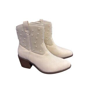 Olivia & Kate New York Cowboy Boots Pearl Studded Western Sz 6 Glam Country